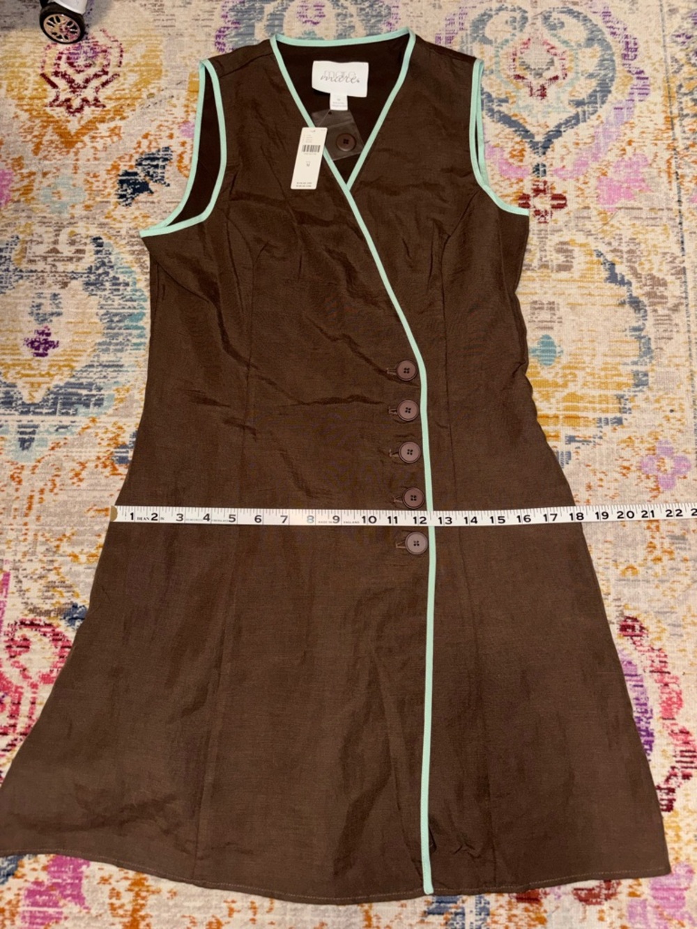 Anthropologie Mare Mare Asymmetric Button Mini Dress - Picture 6 of 9
